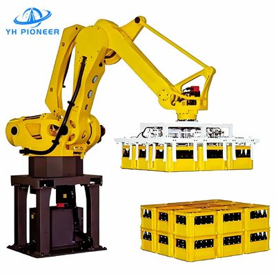 ราคาดี ความเร็วปรับได้ อัตโนมัติชั้น Palletizing หุ่นยนต์ PLC การควบคุมหุ่นยนต์ Palletizer เครื่อง ออนไลน์